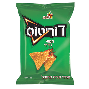 חטיף דוריטוס חטיף חמוץ חריף, 185 גרם (עלית)