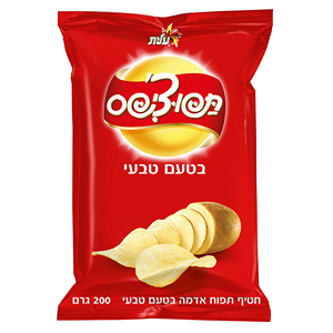 חטיף תפוצ'יפס בטעם טבעי, 200 גרם (עלית)