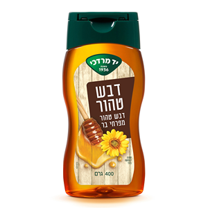 דבש טהור מפרחי בר לחיץ, 400 גרם (יד מרדכי)